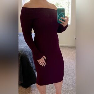 Eliza J Purple Long Sleeve Bodycon Dress